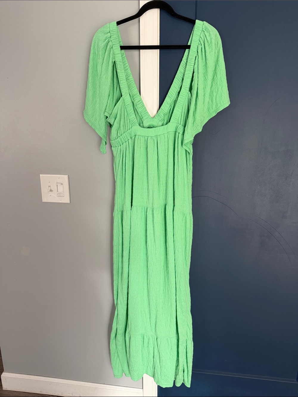 Free People Mint Green V-Neck Maxi Dress - Picture 3 of 3
